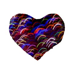 Fractal Rings Standard 16  Premium Flano Heart Shape Cushions by Sparkle