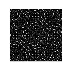 Black And White Intricate Geometric Print Small Satin Scarf (square) by dflcprintsclothing