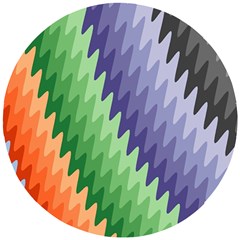 Zigzag Waves Wooden Puzzle Round by Sparkle