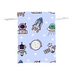 Seamless Pattern With Space Theme Lightweight Drawstring Pouch (M) Front