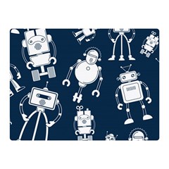 White Robot Blue Seamless Pattern Double Sided Flano Blanket (mini)  by Vaneshart
