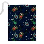 Monster Alien Pattern Seamless Background Drawstring Pouch (5XL) Back