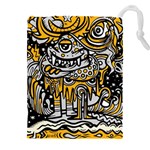Crazy Abstract Doodle Social Doodle Drawing Style Drawstring Pouch (5XL) Front