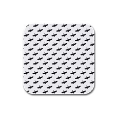 Freedom Concept Graphic Silhouette Pattern Rubber Square Coaster (4 Pack)  by dflcprintsclothing
