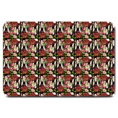 Swimmer 20s Black Large Doormat  by snowwhitegirl