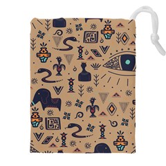 Vintage Tribal Seamless Pattern With Ethnic Motifs Drawstring Pouch (5xl) by Vaneshart