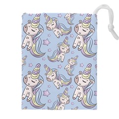 Pattern With Cute Unicorns Drawstring Pouch (5xl) by Vaneshart