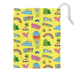 Travel Pattern Drawstring Pouch (5xl) by Vaneshart