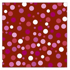Lesbian Pride Flag Scattered Polka Dots Large Satin Scarf (square) by VernenInk