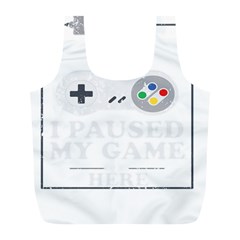 Ipaused2 Full Print Recycle Bag (l) by ChezDeesTees