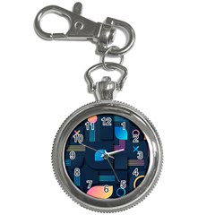 Gradient Geometric Shapes Dark Background Key Chain Watches by Vaneshart