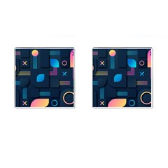 Gradient Geometric Shapes Dark Background Cufflinks (square) by Vaneshart