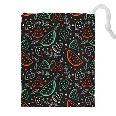 Seamless-vector-pattern-with-watermelons-mint -- Drawstring Pouch (5xl) by Vaneshart