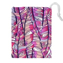 Beautiful-boho-seamless-pattern-with-pink-feathers Drawstring Pouch (5xl) by Vaneshart
