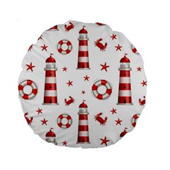 Nautical Seamless Pattern Standard 15  Premium Round Cushions by BangZart