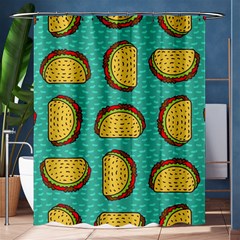 Taco Drawing Background Mexican Fast Food Pattern Shower Curtain 60  X 72  (medium)  by BangZart