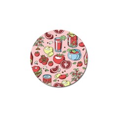 Tomato Seamless Pattern Juicy Tomatoes Food Sauce Ketchup Soup Paste With Fresh Red Vegetables Golf Ball Marker (10 Pack) by BangZart