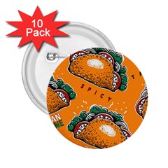 Seamless Pattern With Taco 2 25  Buttons (10 Pack)  by BangZart