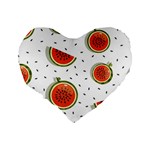 Seamless-background-pattern-with-watermelon-slices Standard 16  Premium Heart Shape Cushions Back