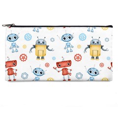 Cute Cartoon Robots Seamless Pattern Pencil Case by BangZart