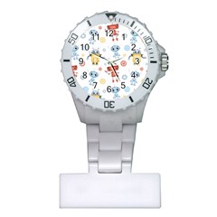 Cute Cartoon Robots Seamless Pattern Plastic Nurses Watch by BangZart