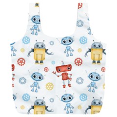 Cute Cartoon Robots Seamless Pattern Full Print Recycle Bag (xxxl) by BangZart