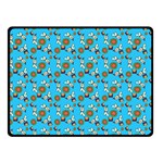 Clown Ghost Pattern Blue Double Sided Fleece Blanket (Small)  45 x34  Blanket Front