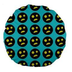 005 - Ugly Smiley With Horror Face - Scary Smiley Large 18  Premium Flano Round Cushions by DinzDas