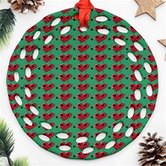 Evil Heart Graffiti Pattern Round Filigree Ornament (two Sides) by DinzDas
