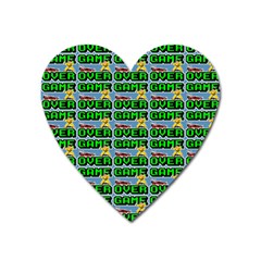 Game Over Karate And Gaming - Pixel Martial Arts Heart Magnet by DinzDas