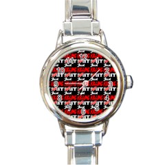 Just Killing It - Silly Toilet Stool Rocket Man Round Italian Charm Watch by DinzDas