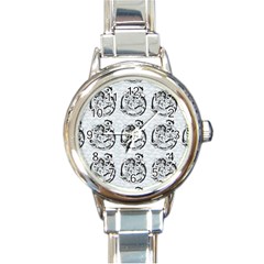 Monster Party - Hot Sexy Monster Demon With Ugly Little Monsters Round Italian Charm Watch by DinzDas