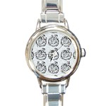 Monster Party - Hot Sexy Monster Demon With Ugly Little Monsters Round Italian Charm Watch Front