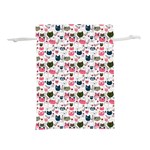 Adorable seamless cat head pattern01 Lightweight Drawstring Pouch (M) Back
