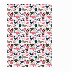 Adorable Seamless Cat Head Pattern01 Large Garden Flag (two Sides) by TastefulDesigns