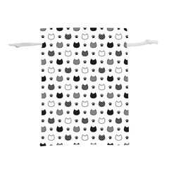 Kitten Head Paw Footprint Seamless Pattern 1 Lightweight Drawstring Pouch (m) by TastefulDesigns