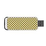 Gold polka dots patterm, retro style dotted pattern, classic white circles Portable USB Flash (Two Sides) Back