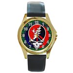 Grateful Dead - Round Gold Metal Watch Front