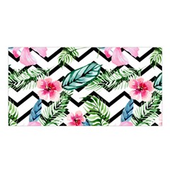 Tropical Zig Zag Pattern Satin Shawl by designsbymallika