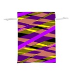 Abstract geometric blocks, yellow, orange, purple triangles, modern design Lightweight Drawstring Pouch (S) Back