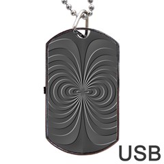Abstract Metallic Spirals, Silver Color, Dark Grey, Graphite Colour Dog Tag Usb Flash (one Side) by Casemiro