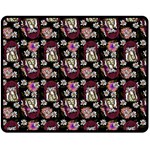 Braids Doll Daisies Black Double Sided Fleece Blanket (Medium)  58.8 x47.4  Blanket Back