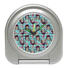 Braids Doll Daisies Blue Travel Alarm Clock by snowwhitegirl