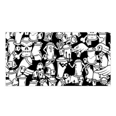 Graffiti Spray Can Characters Seamless Pattern Satin Shawl by Amaryn4rt