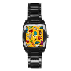 Graffiti Characters Seamless Ornament Stainless Steel Barrel Watch by Amaryn4rt