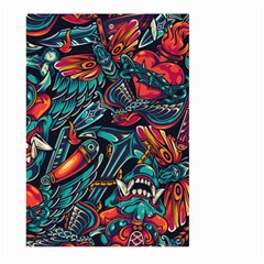 Vintage Tattoos Colorful Seamless Pattern Large Garden Flag (two Sides) by Amaryn4rt