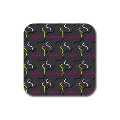Gray Pattern Rubber Square Coaster (4 Pack)  by Saptagram