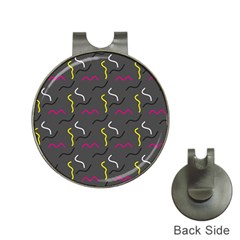Gray Pattern Hat Clips With Golf Markers by Saptagram