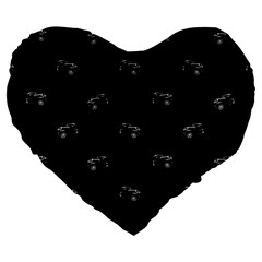 Vintage Car Motif Print Pattern Large 19  Premium Flano Heart Shape Cushions by dflcprintsclothing