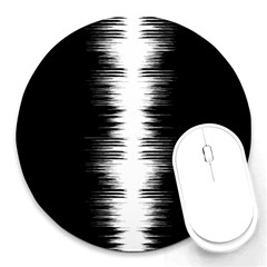 Black And White Noise, Sound Equalizer Pattern Round Mousepads by Casemiro